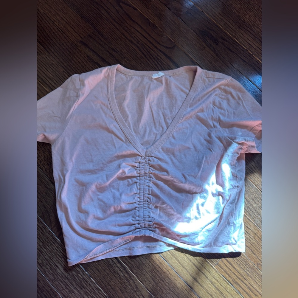 Wilfred Purple Ruched Crop T-Shirt